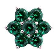 Titanium CZ Flower Threadless End (6 Petals)