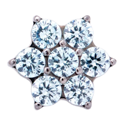Titanium CZ Flower Threadless End (6 Petals)