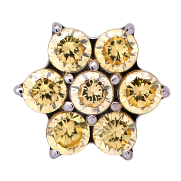 Titanium CZ Flower Threadless End (6 Petals)
