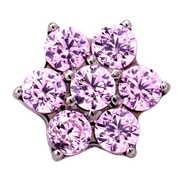 Titanium CZ Flower Threadless End (6 Petals)