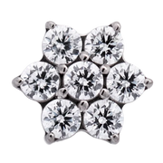 Titanium CZ Flower Threadless End (6 Petals)