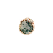 14ct Gold Moss Agate & White Topaz Threadless End – Vision