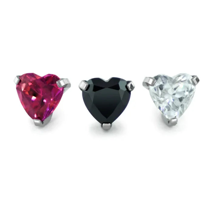 NeoMetal Ti Heart-Shaped Gem End