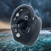 Halston Threadless End with Grey Diamond