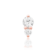 14ct Gold Double CZ Vertical Threadless End – Aman