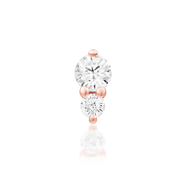 14ct Gold Double CZ Vertical Threadless End – Aman