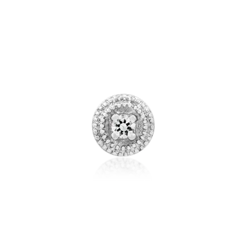 Junipurr 14ct Gold Round CZ Double Millgrain End