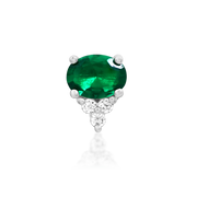 14ct Gold Emerald Green CZ Oval Threadless End – Fahey