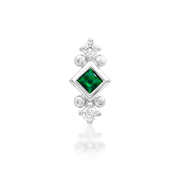 14ct Gold Emerald Green CZ Elongated Geometric Threadless End – Kadir