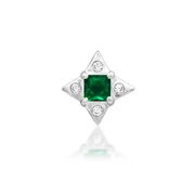 14ct Gold Emerald Green CZ Geometric Threadless End – Kingsley