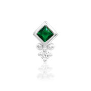 14ct Gold Emerald Green CZ Geometric Threadless End – Oran