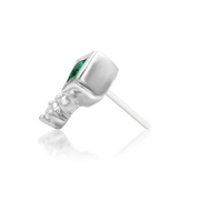 14ct Gold Emerald Green CZ Geometric Threadless End – Oran