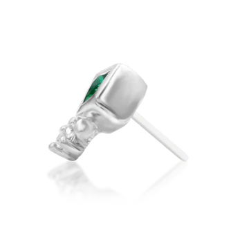 14ct Gold Emerald Green CZ Geometric Threadless End – Oran