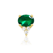 14ct Gold Emerald Green CZ Oval Threadless End – Fahey