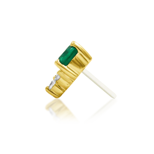 14ct Gold Emerald Green CZ Oval Threadless End – Fahey