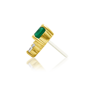 14ct Gold Emerald Green CZ Oval Threadless End – Fahey