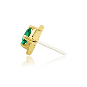 14ct Gold Emerald Green CZ Geometric Threadless End – Kingsley