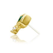 14ct Gold Emerald Green CZ Geometric Threadless End – Oran