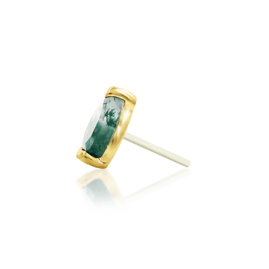 14ct Gold Moss Agate End
