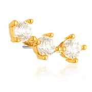 14ct Gold Triple Gem End